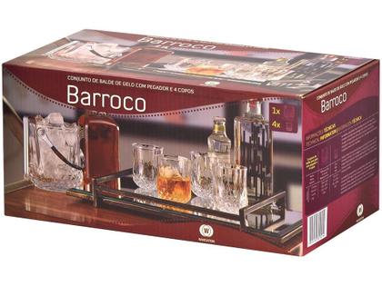 Imagem de Balde de Gelo com Pegador e 4 Copos 1,5L - Wheaton Barroco