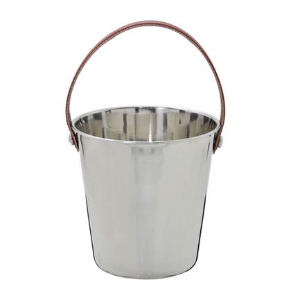 Imagem de Balde de Gelo em Inox com Alça de Couro 20cm