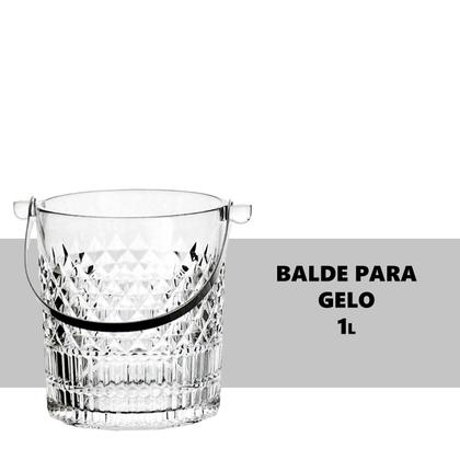 Imagem de Balde de Gelo Esplanada Cristal com Pinça 1l