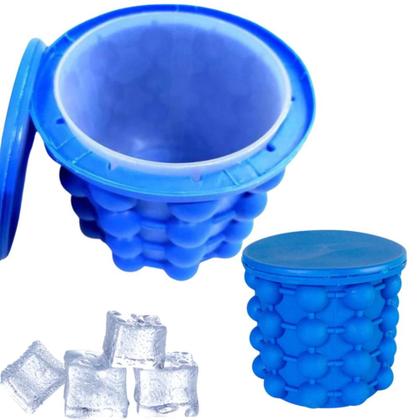 Imagem de Balde de Gelo Silicone Térmico Bebidas Geladas Estilo Portátil Verão Praia Balde Congelar Cooler Suporta até 120 Cubos