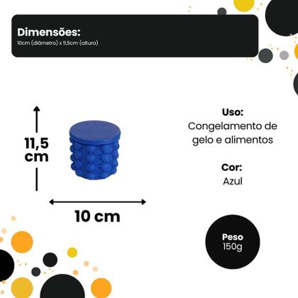 Imagem de Balde de Gelo Silicone Térmico Bebidas Geladas Estilo Portátil Verão Praia Balde Congelar Cooler Suporta até 120 Cubos