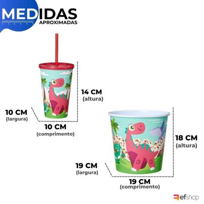 Imagem de Balde de Pipoca 3L + 01 Copo 550ml Com Tampa Reta Canudo