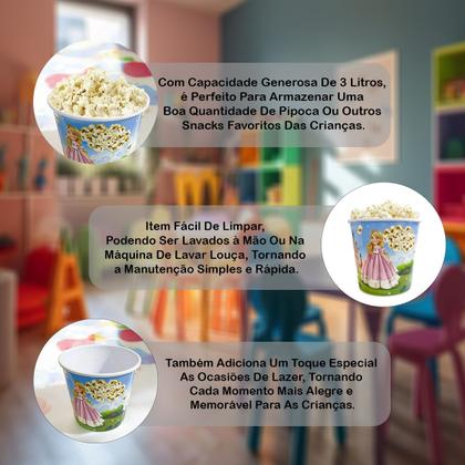 Imagem de Balde de Pipoca 3L Temático Infantil Desenhos Preferidos das Crianças