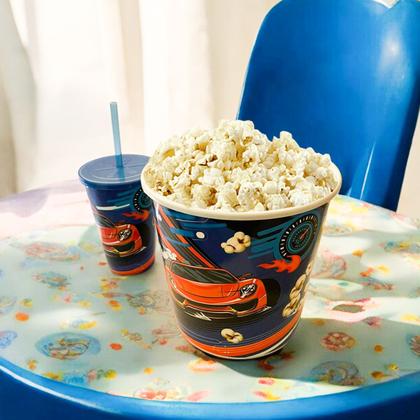 Imagem de Balde De Pipoca Kit Com Copo Desenhos Decorativos Divertido Personalizado Infantil Cinema Séries