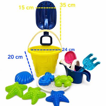Imagem de Balde De Praia Infantil Com Acessórios Kit Completo