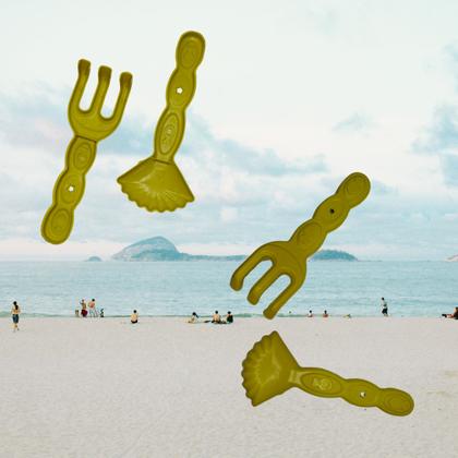 Imagem de Balde de Praia Infantil com Acessórios Para Fazer Castelo