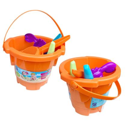 Imagem de Balde De Praia Infantil Com Castelo De Areia Kit C/ 8 Peças
