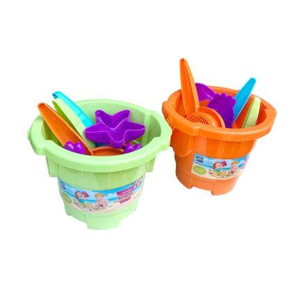 Imagem de Balde De Praia Infantil Com Castelo De Areia Kit C/ 8 Peças