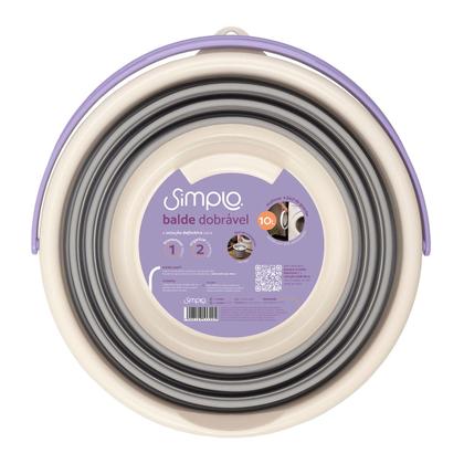 Imagem de Balde dobravel de plastico 10 litros - simplo branco