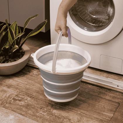 Imagem de Balde dobravel de plastico 10 litros - simplo branco