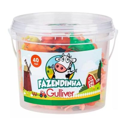Imagem de Balde Fazendinha Animais com 40 Peças 3+ 1012 Gulliver