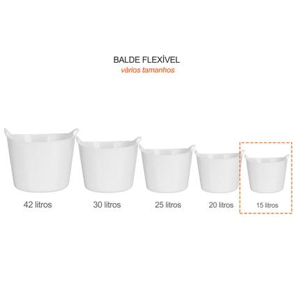 Imagem de Balde Flexivel Cesto Multiuso Preto Roupa Brinquedos 15L