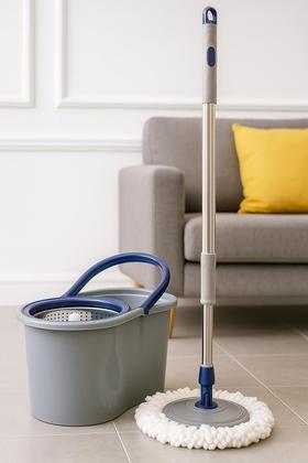 Imagem de Balde Giratório Esfregão Com Alça Mop 360º Casa Escritório Limpeza Prático Eficiente Compacto