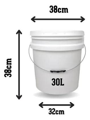 Imagem de Balde Industrial Alimentício 30 Litros Branco Com Tampa Hermética Jaguar