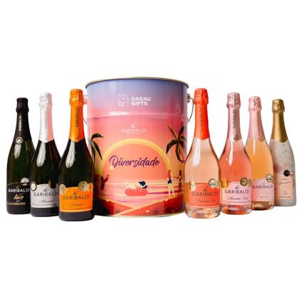 Imagem de Balde Kit 7 Espumantes Garibaldi Diversidade Cacau Gifts