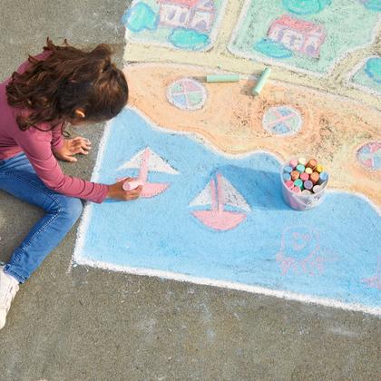 Imagem de Balde lavável de 20 peças e 8 cores para colorações de giz para calçada