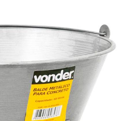 Imagem de Balde Metálico para Concreto 10 Litros Vonder