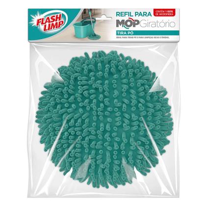 Imagem de Balde Mop Esfregão Completo e Refil + Refil Mop Giratório Tira Pó e Limpeza Pesada e Cabo Extensor