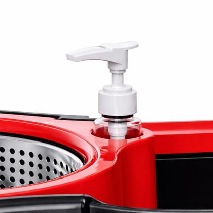 Imagem de Balde Mop Inox 13L Giratório 360 C/ Rodas Puxador Centrífuga