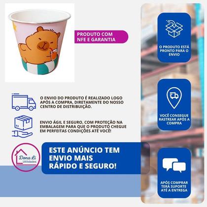 Imagem de Balde Multiuso Estampas Divertida Capivara Fofinha Pipoca E Decoração Organização