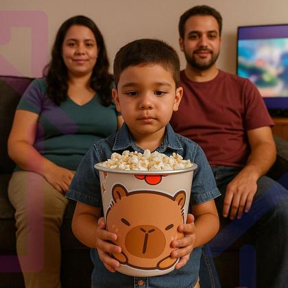 Imagem de Balde Multiuso Estampas Divertida Capivara Fofinha Pipoca E Decoração Organização