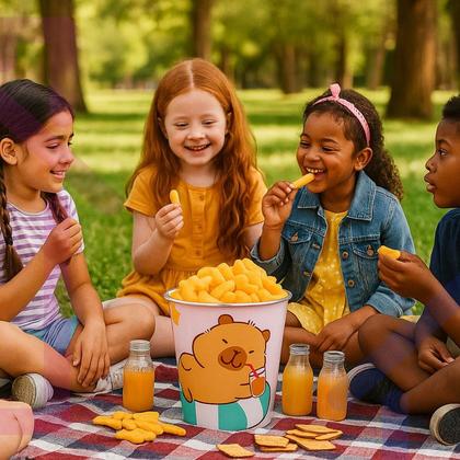 Imagem de Balde Multiuso Estampas Divertida Capivara Fofinha Pipoca E Decoração Organização