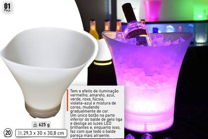 Imagem de Balde Para Bebidas com LED e Caixa de Som - Branca