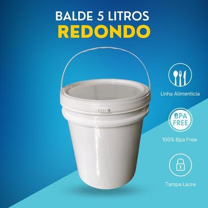 Imagem de Balde Para Caldos E Sopas 5 Litros Alça Plástica