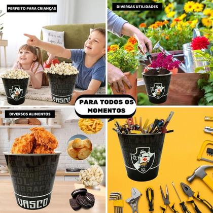 Imagem de Balde Para Pipoca Grande 2,5L Time Escudo Vasco Oficial