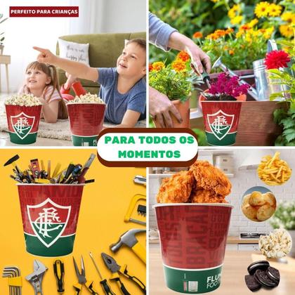 Imagem de Balde Pipoca Grande 2,5L Time Clube Fluminense Oficial