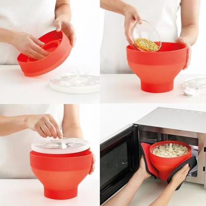 Imagem de Balde Pipoca Pipoqueira Silicone Para Micro-ondas