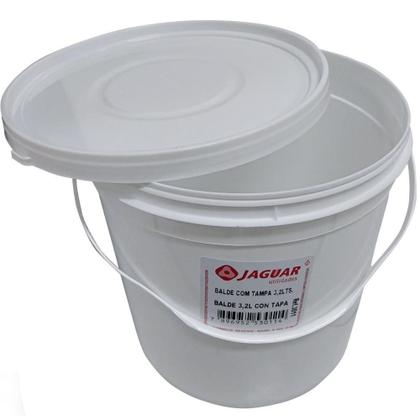 Imagem de Balde Plástico Alimentício Com Tampa e Alça 3,2 Litros 3011 Jaguar