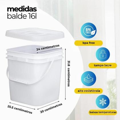Imagem de Balde Retangular 16L Para Carne