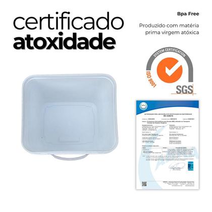 Imagem de Balde Retangular para Alimentos 16L com Tampa Lacre Atóxica - Kit com 6 Peças