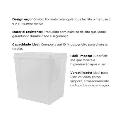 Imagem de Balde retangular para sorvete e açaí 10 litros