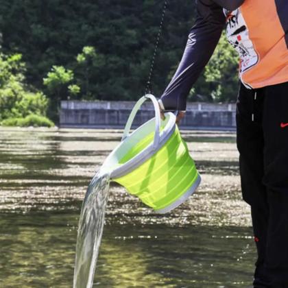 Imagem de Balde Retrátil Flexível 10 Litros Dobrável Reforçado Prático