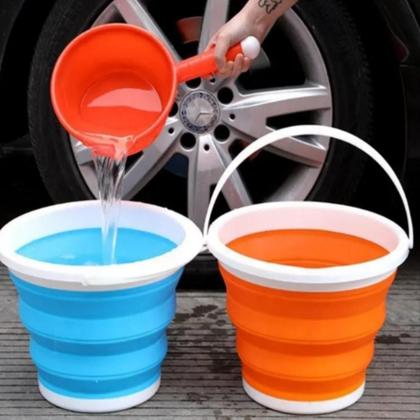 Imagem de Balde Retrátil Flexível 10 Litros Dobrável Reforçado Prático