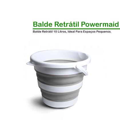 Imagem de Balde Retrátil Multiuso 10 Litros Lavanderia Limpeza Design Dobrável Resistente