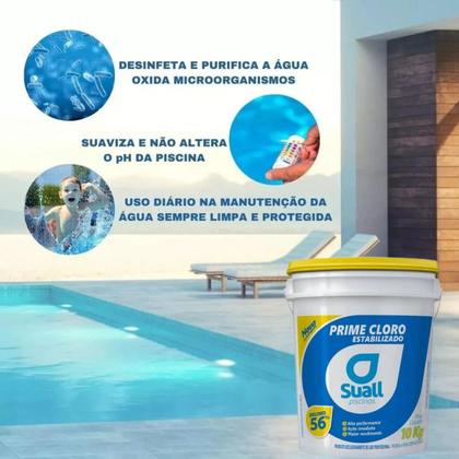 Imagem de Balde Suall Prime Estabilizado 56% Ativo Cloro Piscinas 10kg