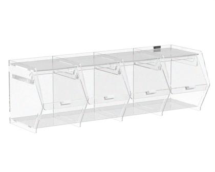 Imagem de Baleiro em Acrílico Cristal com 4 Nichos Horizontal