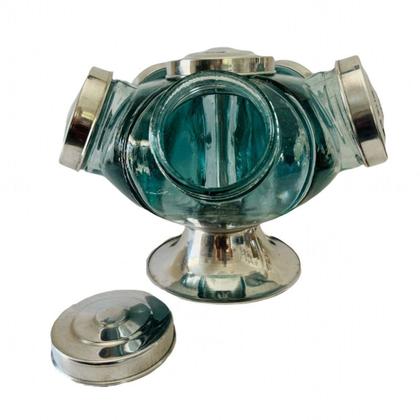 Imagem de Baleiro Giratório Médio 3000 Ml Vidro Alumínio Retrô Classico