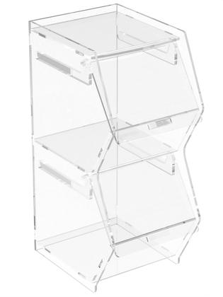 Imagem de Baleiro Idealle Em Acrilico Cristal 2 Nichos Vertical