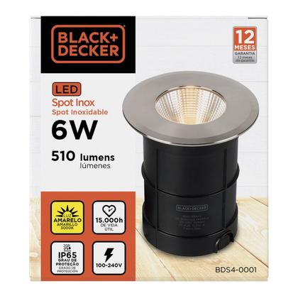 Imagem de Balizador Chão Spot Inox Led Embutir Black + Decker 6W IP65