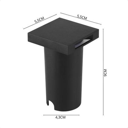 Imagem de Balizador De Solo Led Taschibra Flat 2 Fachos Preto Bivolt