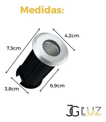 Imagem de Balizador De Solo Spot 1w Led Bco Quente 3000k Bivolt Oferta