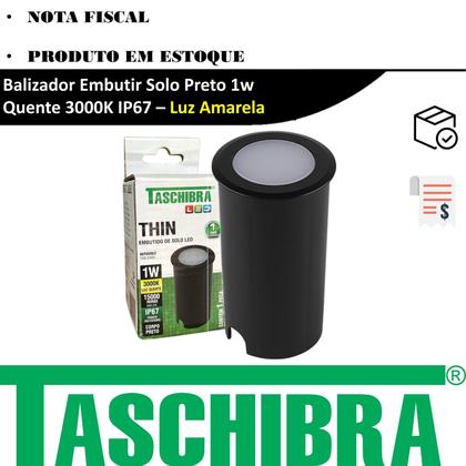 Imagem de Balizador Embutir Solo Preto 1w Quente 3000K Amarelo IP67
