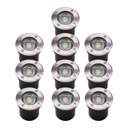 Imagem de Balizador Led de Piso e Jardim 6w 3000k Blindado Resistente IP67 Kit 10