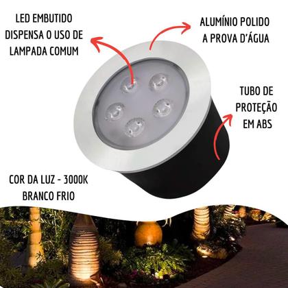 Imagem de Balizador Led Embutir Chão Piso Jardim 5w 3000k Bivolt Ip67