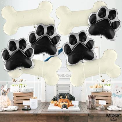 Imagem de Balloon KatChon Dog Paw and Bone, pacote de 29 polegadas com 8