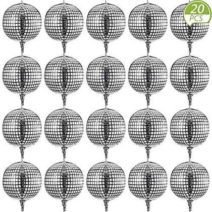 Imagem de Balões de bola de discoteca Gejoy 4D 22 polegadas prateados, 20 unidades para festa